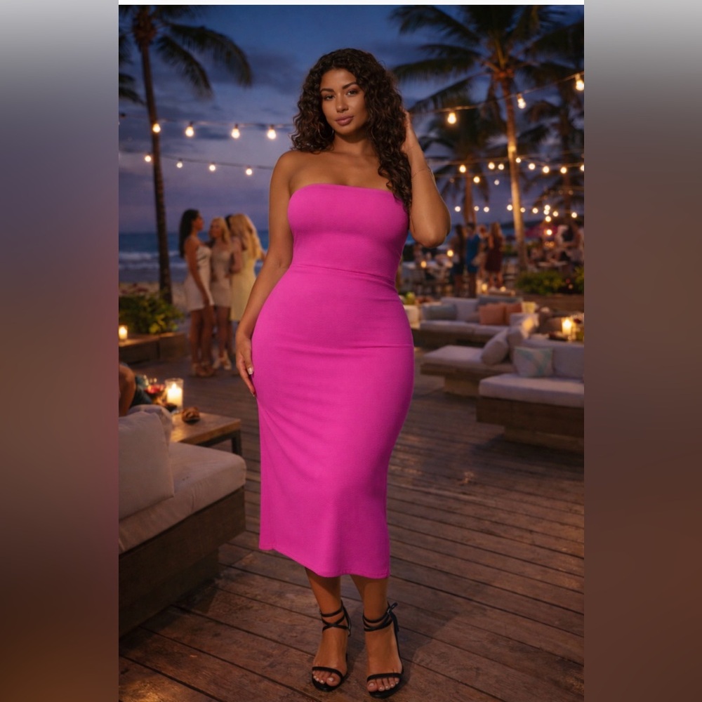 NWT Mano B  Elegant Pink Strapless Dress side 3X 🩷🩷🩷 BRB SL 2